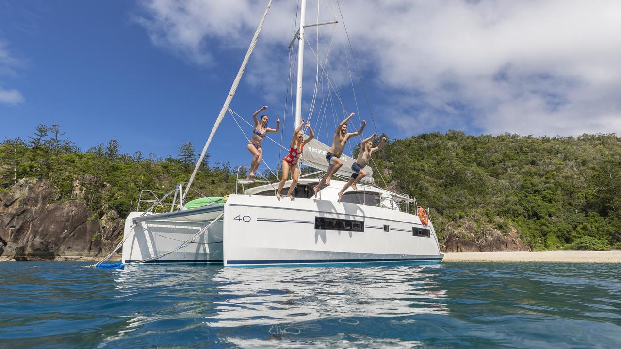 There are boats and yachts complete with kitchens, linens and safety gear to hire for charter around the Whitsunday Islands.