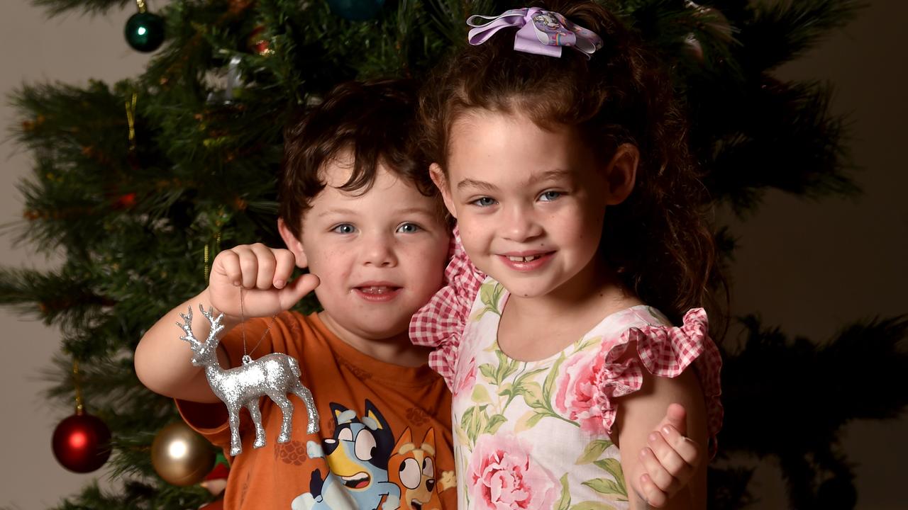 Lucas, 5, and Hayley-Jade Vidler, 8. Picture: Evan Morgan