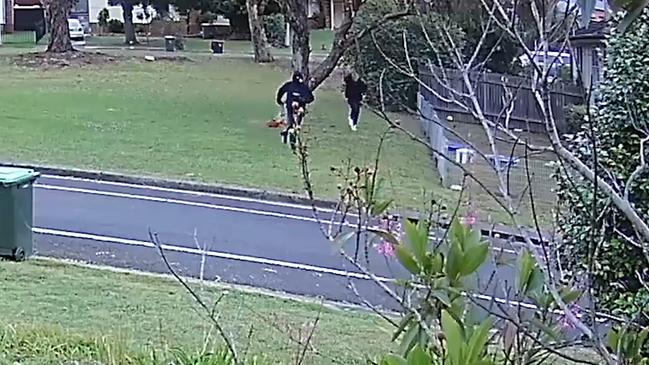 The blond man on the right is believed to be involved in both the shootings of Mejid Hamzy and Fares Abounader. Picture: NSW Police