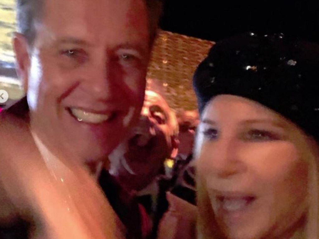 Nominee Richard E Grant met up with hero Barbra Streisand at the Vanity Fair party. Picture: Instagram