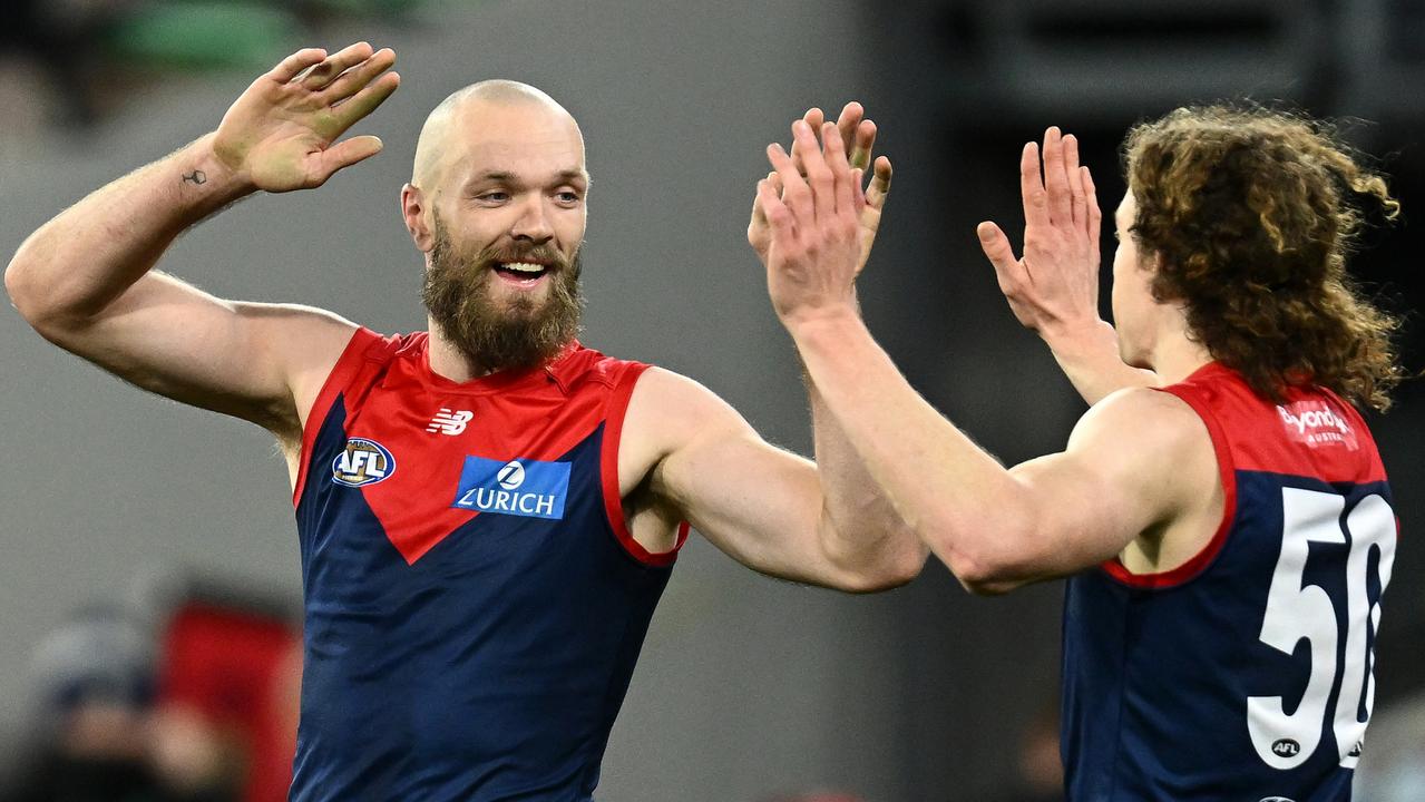 The Demons have targeted Max Gawn and Ben Brown up forward more without the results to justify. Picture: Quinn Rooney/Getty Images