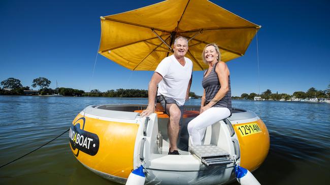 Tourism Operators Ian Howcroft and Jonika Hartley enjoyed a bumper weekend on the Noosa River. Picture: Lachie Millard