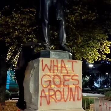 Vandals post video of Crowther statue removal on Instagram