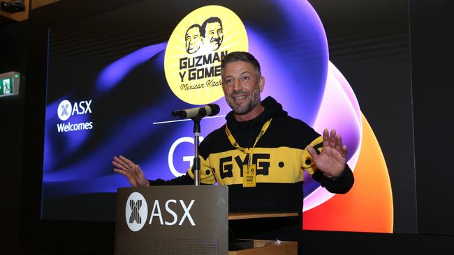 Steven Marks, founder and co-CEO of Guzman y Gomez at the ASX listing of the chain at the Sydney Stock Exchange earlier this year. Picture: Britta Campion/The Australian