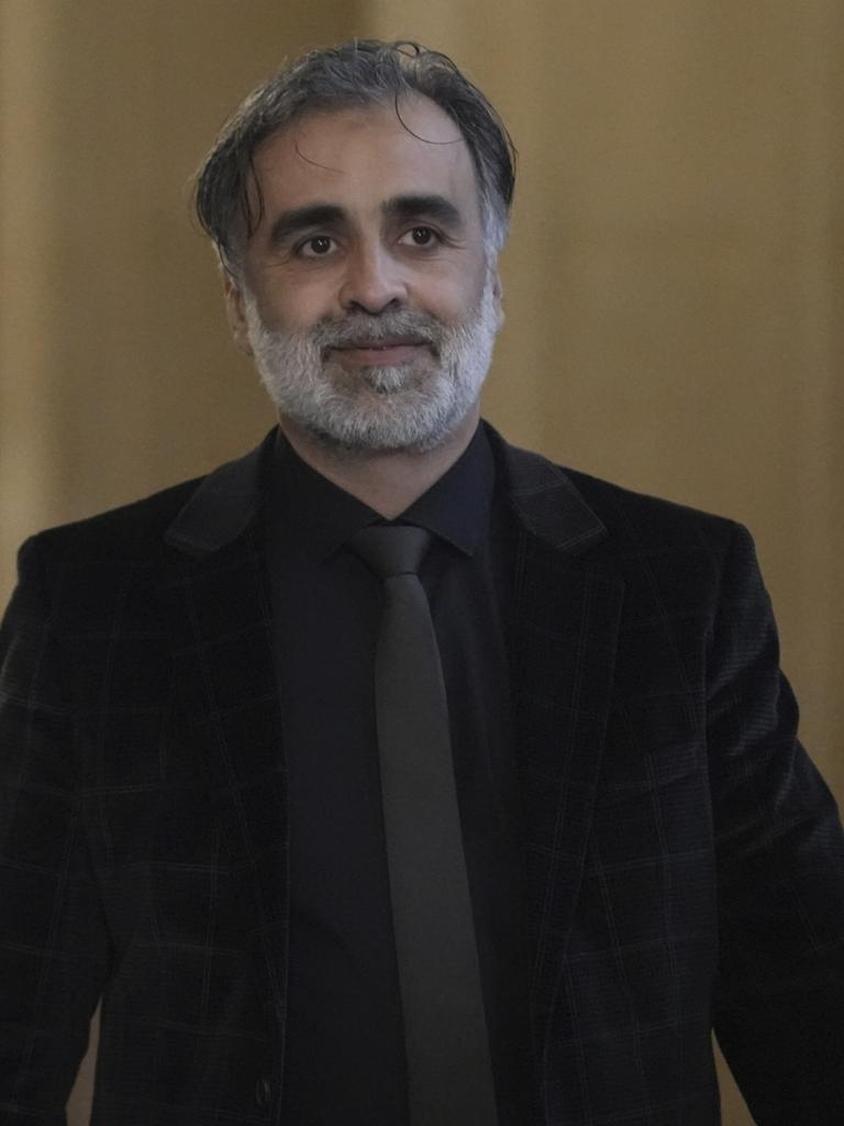 Abderrahmane Ouatik who was working as a hotel receptionist, arrives for the verdict in the Kim Kardashian heist during the Paris Fashion Week in 2016, Friday, May 23, 2025 in Paris. (AP Photo/Christophe Ena)