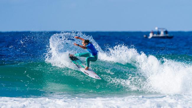 GOLD COAST, QUEENSLAND, AUSTRALIA - MAY 5: Sierra Kerr of Australia winner of the Final of the trials at the Boost Mobile Gold Coast Pro on May 5, 2023 at Gold Coast, Queensland, Australia. (Photo by Andrew Shield/World Surf League)