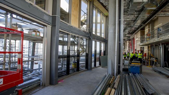 The new rooftop bar space taking shape at The Star’s new building, The Darling, at Broadbeach. Picture: Jerad Williams