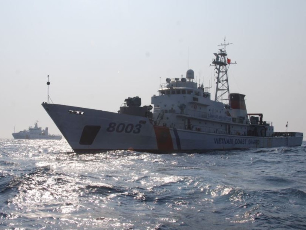 Vietnamese Coast Guard cutter 8003 active in the South China Sea. Source: Vietnam state media.