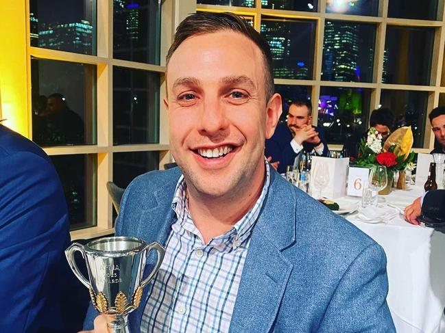 Herald Sun journalist Sam Landsberger with his award Picture: Supplied