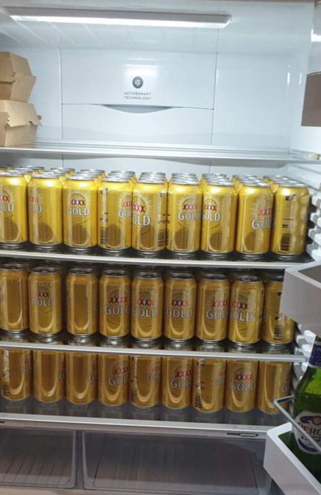 A picture of Senator McMahon's fridge in Canberra. Picture: Brad Gaddes