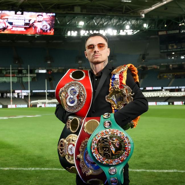 George Kambosos at Marvel Stadium on Friday. Picture: NCA NewsWire/Ian Currie