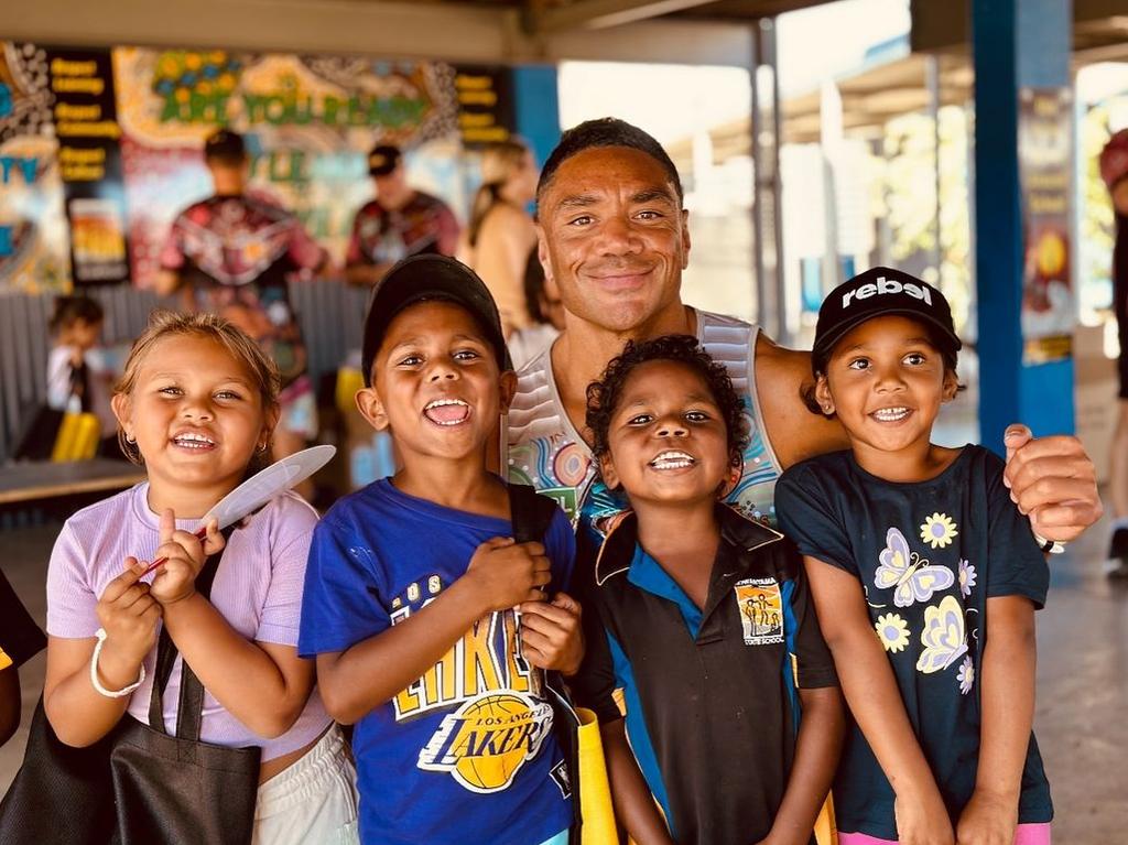 Willie Tonga during the ABF Future Immortals tour in Kowanyamma this month (August). Picture: Instagram