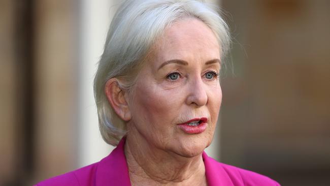 Shadow Health Minister Ros Bates during a news conference at state parliament, Brisbane. Picture: Liam Kidston.