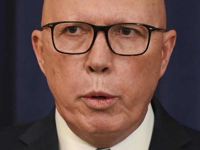 CANBERRA, Australia - NewsWire Photos - July 2, 2024: Leader of the Opposition Peter Dutton, Party leader of the National Party of Australia David Littleproud and Shadow Treasurer Angus Taylor hold a press conference at Parliament House in Canberra: NewsWire / Martin Ollman