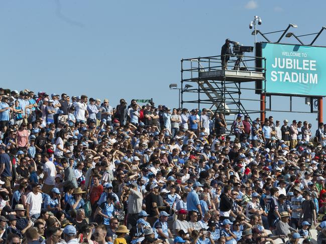 Part of the crowd at Sunday’s Sydney FC v Melbourne Victory clash. Picture: AAP