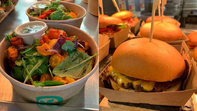 Healthy salads and gourmet burgers are on the revamped kiosk menu.