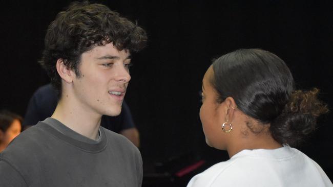 Actors Reg Walker and Shontae Minniecon preparing for the 'taster' production of Heading North. Picture: Lillian Watkins