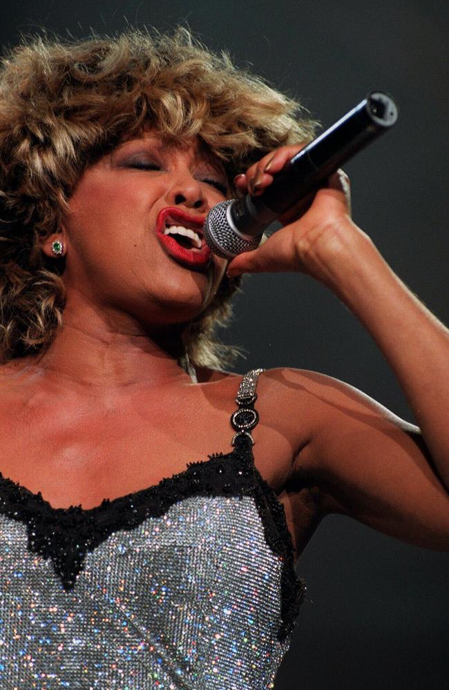 Tina Turner in concert at Melbourne Park in 1997.