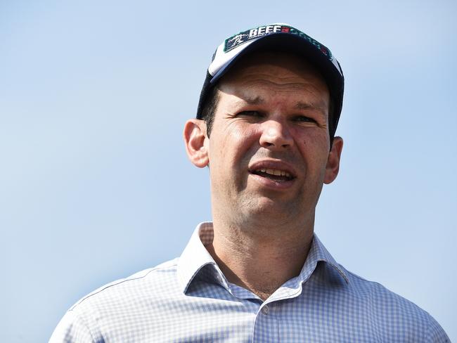 The Minister for Resources and Northern Australia Matt Canavan addresses the media at Stokes Hill Wharf in Darwin on Wednesday, April 17, 2019. Canavan discussed funding to accelerate gas production from the Beetaloo Basin, and to accelerate the flow of jobs and income for the NT.Picture: Keri Megelus