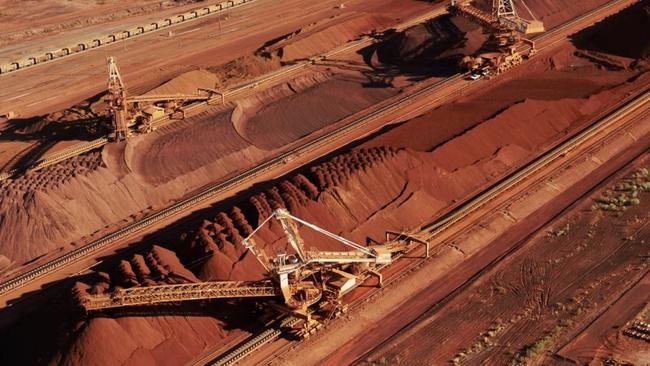 Iron ore miners fell after prices for the commodity sank on the Singapore exchange. Picture: Supplied.