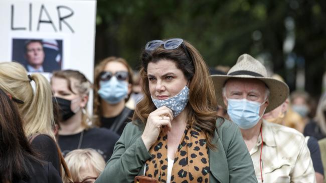 ABC Journalist Louise Milligan at Treasury Gardens in Melbourne on Monday. Picture: David Geraghty