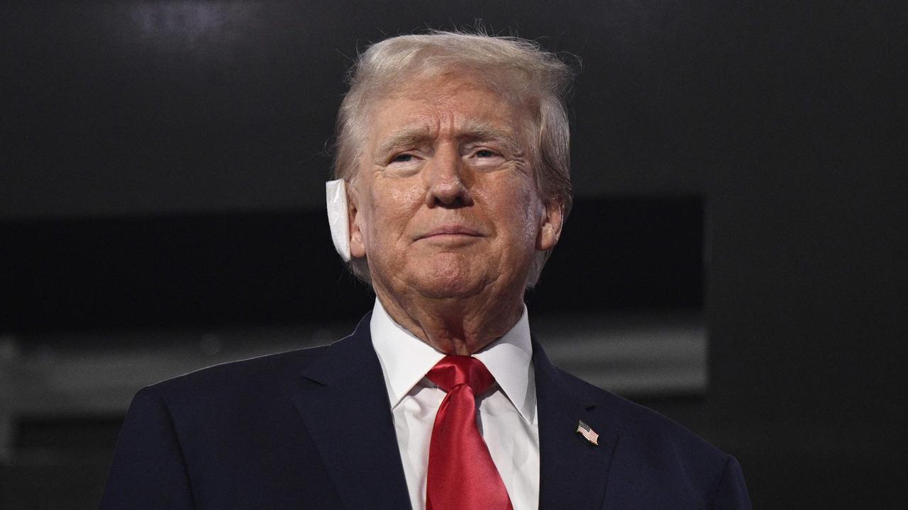 Trump was shot in the ear during the rally. Picture: Brendan SMIALOWSKI / AFP