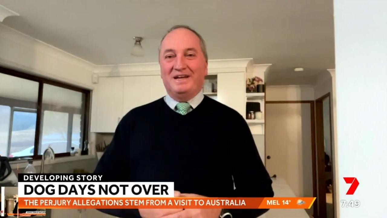 Barnaby Joyce appeared on Sunrise. Picture: Sunrise/Twitter.