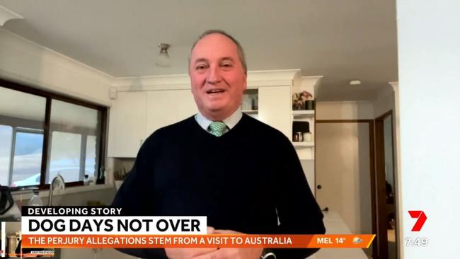 Barnaby Joyce appeared on Sunrise. Picture: Sunrise/Twitter.