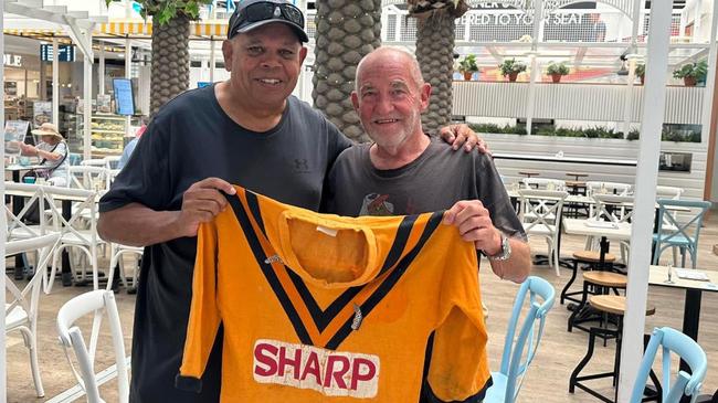 League great Larry Corowa was reunited with his 1983 jersey.