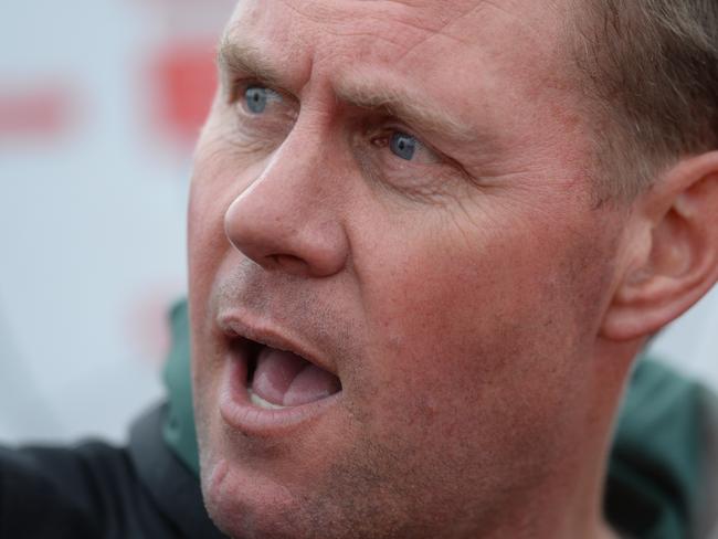 MPNFL Division 1 football: Pines v Dromana at Eric Bell Reserve, Frankston North. Pines coach Paddy Swayn. Picture: AAP/ Chris Eastman