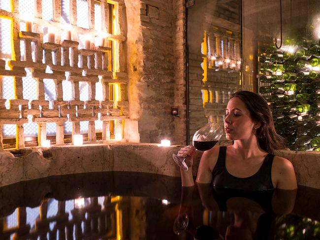 Wine bathing is a popular spa treatment at AIRE Ancient Baths. Picture: Facebook/AIRE