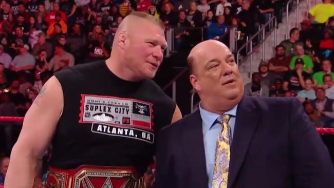 Brock Lesnar and Paul Heyman on Monday Night RAW.