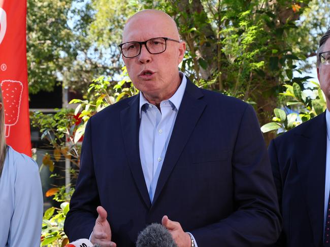 Peter Dutton says he wants overseas migration numbers slashed. Picture: NewsWire/Tertius Pickard