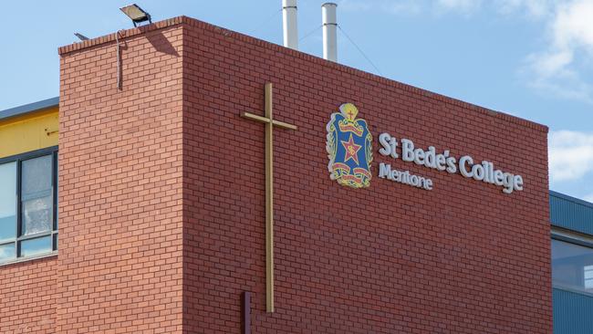 Ambulances and police were called to St Bede's Grammar after the fight broke out. Picture: David Geraghty