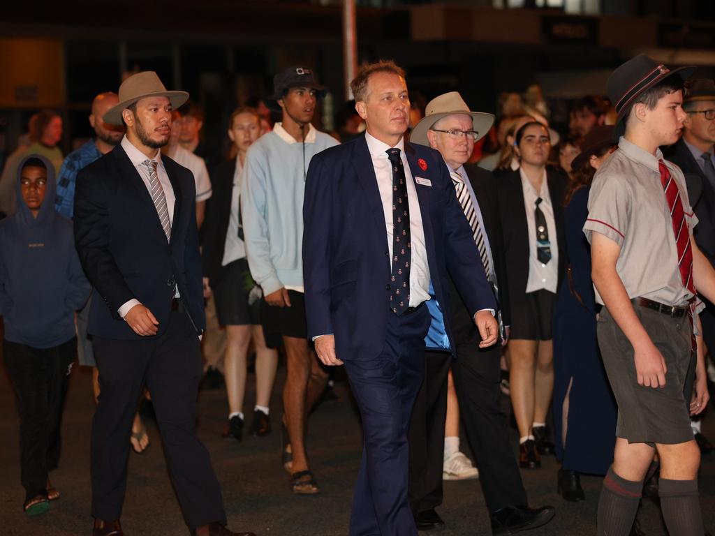 Hundreds of people joined veterans old and young at the Mackay Dawn Service march, Mackay Anzac Day 2025. Pictures: Mackay Regional Council.