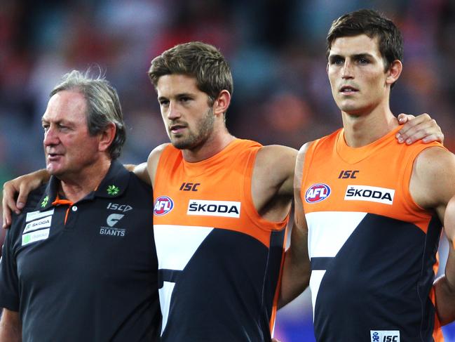 The two 21-year-olds led the Giants in their inaugural AFL match against the Swans. Picture. Phil Hillyard