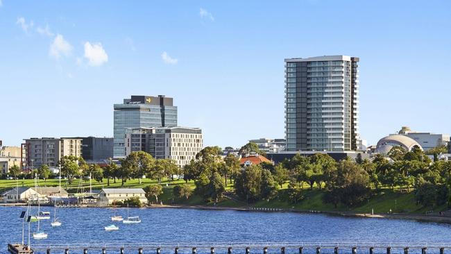 Apartments in the Miramar building in Cavendish St, Geelong, continue to sell at high prices, including a two-bedroom level 17 residence for $845,000 recently.