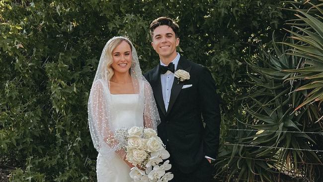 Eliza and Max Burford on their wedding day. Picture: Supplied