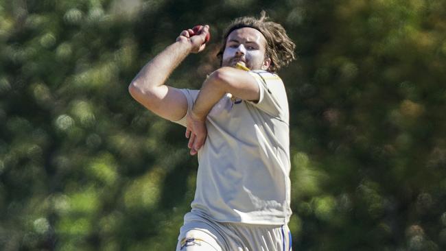 Will Robertshaw bowling for Ormond. He is also captain of the club’s second XI. Picture: Valeriu Campan