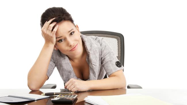 A woman sorting out her financial affairs before the end of the financial year.