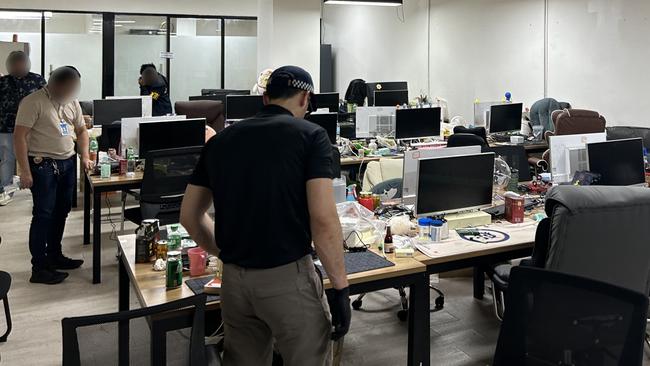 The cybercriminals’ hi-tech compound in Manila from where they preyed on up to 5000 vulnerable Australian men to scam them out of their money. Picture: AFP