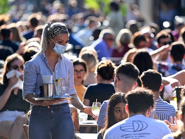 Pubs and restaurants will now shut at 10pm. Picture: DANIEL LEAL-OLIVAS / AFP.