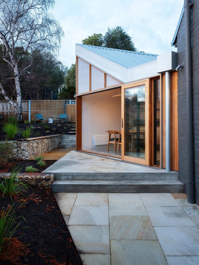 Another angle of the Little Brick Cottage’s modern extension. Picture: Adam Gibson