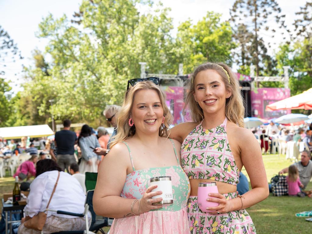 Georgie Erbacher (left) and Cassidy Wilson, Toowoomba Carnival of Flowers Festival of Food and Wine, Saturday, September 14th, 2024. Picture: Bev Lacey