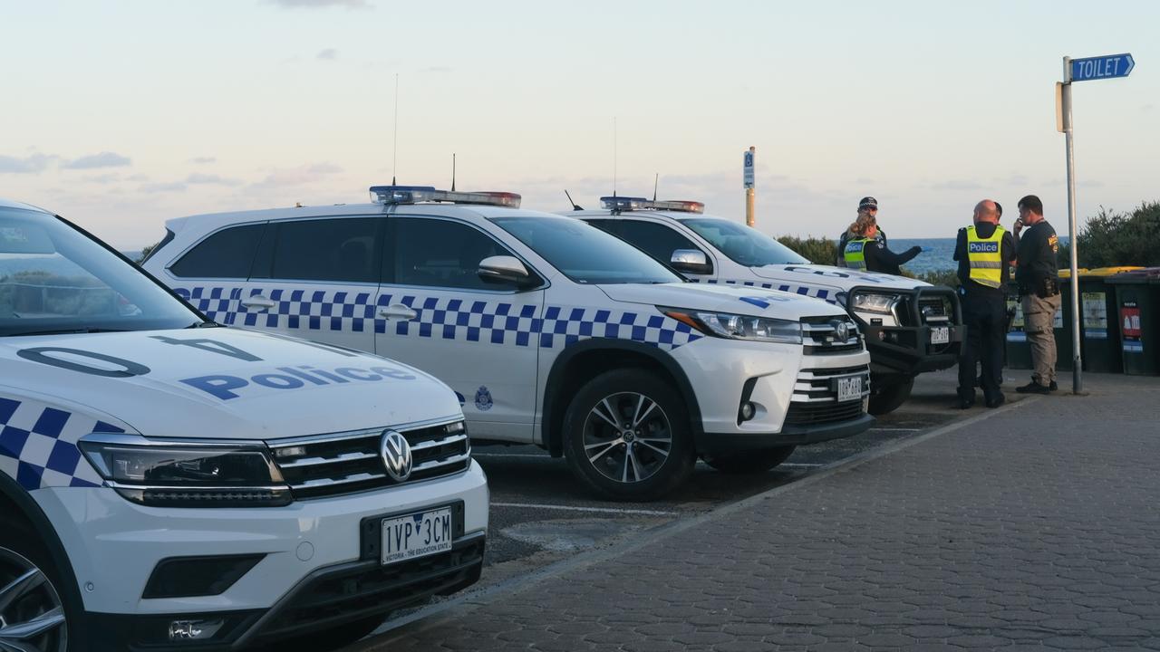 Multiple police on site at Torquay beach as teens gathered in their hundreds on the Australia Day long weekend.