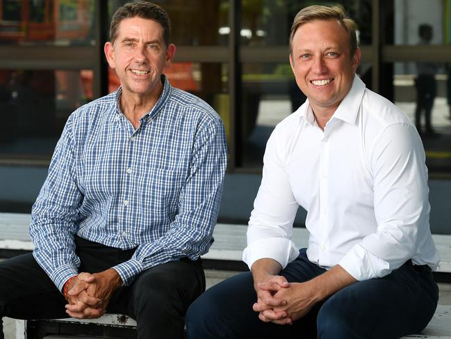 Former Labor treasurer Cameron Dick (left) and premier Steven Miles