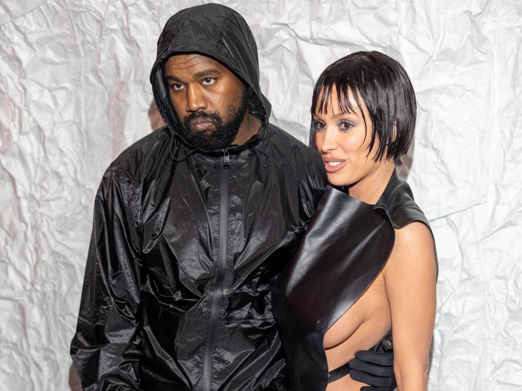 MILAN, ITALY – FEBRUARY 23: Kanye West and Bianca Censori attends the Marni fashion show during the Milan Fashion Week Womenswear Fall/Winter 2024-2025 on February 23, 2024 in Milan, Italy. (Photo by Arnold Jerocki/Getty Images)