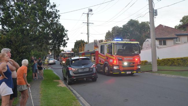 Shed fire in Manly on Thursday evening. Picture: Hendrik Gout