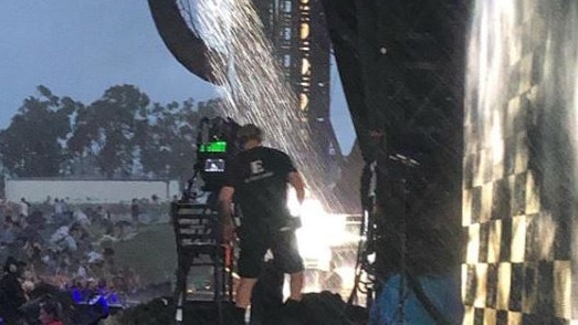 Rain at Elton John’s Yarra Valley concert. Picture: Instagram/Susan Ellis