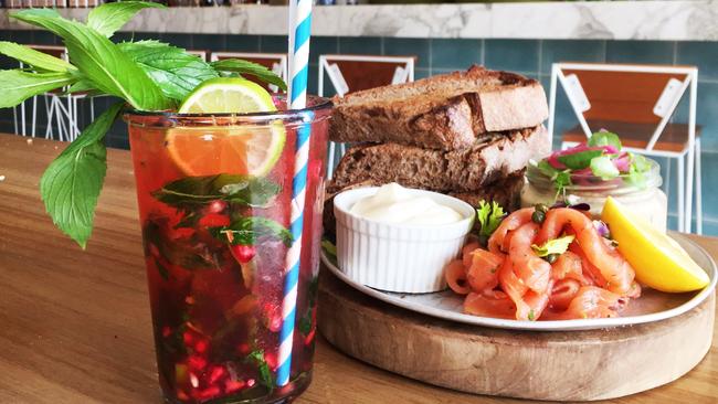 Cocktails and salmon at The Boathouse. Picture: Jenifer Jagielski